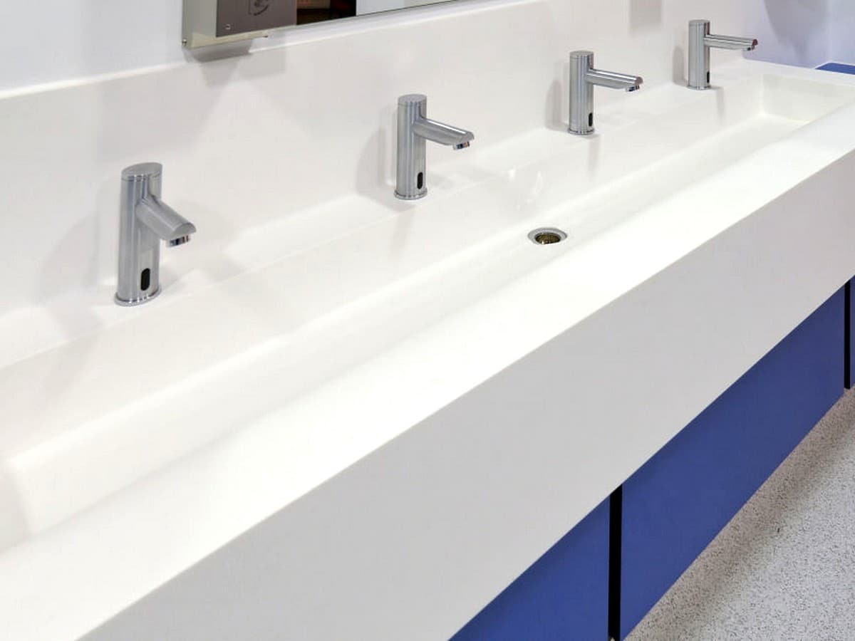 Solid Surface Handwash Troughs | Cube Install